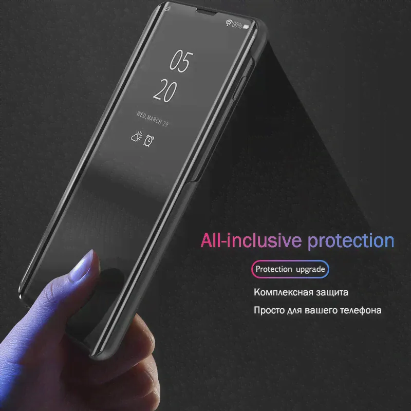 🛍 V21 умный зеркальный ЧЕХОЛ ДЛЯ vivo V21 6,44 "зеркало книжка кожаный чехол-книжка для vivo V21 5G флип чехол Coque V2066 принципиально V2050-1