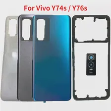 Новая задняя крышка для Vivo Y74S Y76S V2009A V2156A Крышка аккумулятора+корпус с задним дверью средней рамки с объективом с камерой+кнопка боковой